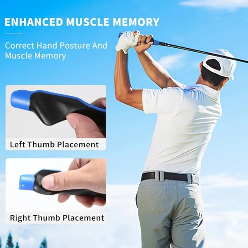 Golf Grip Trainer for Right-Handed Players, Swing Training Aid with Arm Strap for Improving Grip Position and Swing Form, Suitable for Beginners and All Skill Levels