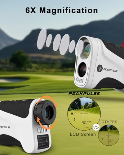 PEAKPULSE Golf Range Finder 650 Yards RangeFinder Golfing High Clarity Display 6X Magnification 0.5 Yard Accuracy Pin Seeker Easy to Use(No Magnet) - color: LE1500AG(Slope)