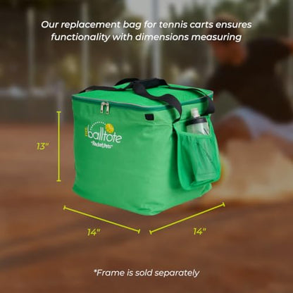 Racket Pets The Ball Tote - Replacement Bag for Tennis and Pickleball Pro Teaching Cart Hopper, Large Tote Bag For 150 Tennis Balls or 100 Pickleballs, Frame Not Included - color: Green