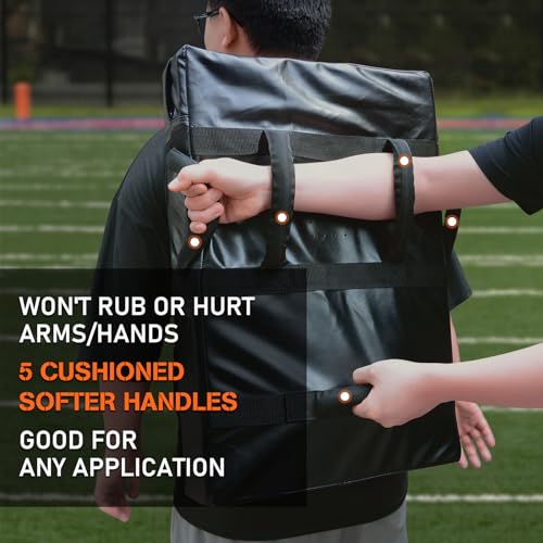 Hikeen Football Blocking Pad Training Equipment Denser Softer Foam Kick Pads for Football, Basketball, Hockey, Lacrosse Tackle Dummy - 24"x16" Kick Shield Pad with Handles (1PCS) - style: 2PCS 24"x16" Blocking Pad