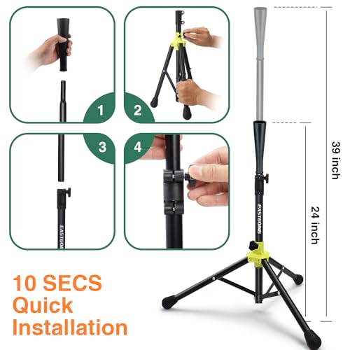 Heavy Duty Baseball and Softball Portable Travel Batting Tee.Adjustable Height|Portable|Collapsible. Baseball Hitting Tee for Any Age Player Practice
