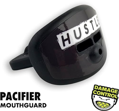 DAMAGE CONTROL Pacifier Mouthpiece – Football Mouthguard with Helmet Strap, Protects Teeth, Jaw & Mouth – Mouth Piece for Sports, No Boiling, Allows Airflow – Gear for Adults & Youth (Hustle) - color: Hustle