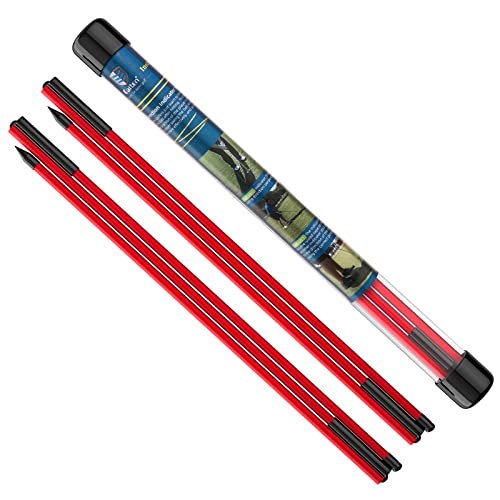 MoKo Golf Alignment Stick, 2 Set Golf Alignment Rods, 48" Collapsible Alignment Stick Golf Training Aid for Aiming, Putting, Posture Corrector, Golf Practice Sticks with Clear Tube Case - color: Red, size: 2 Pack