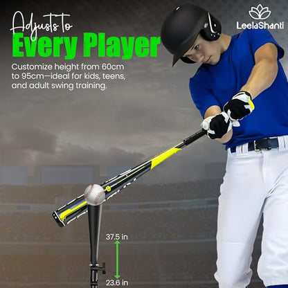 Baseball Batting Tee-(24" – 37") Premium Portable Batting Tee with Removable Rubber Top, Heavy-Duty Base & Height Adjustable for Baseball, Softball & T-Ball, Suitable for All Ages
