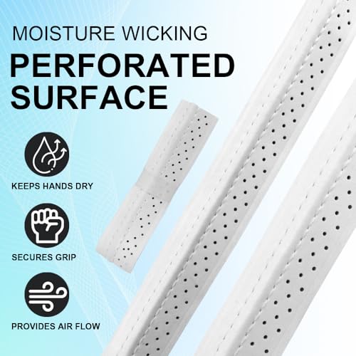 Pickleball Grip Tape 3pcs Overgrip Pickleball Paddle Grip Tape with Raised Ridge Replacement Grip Wrap Accessory for Pickleball Paddle Handle - color: White