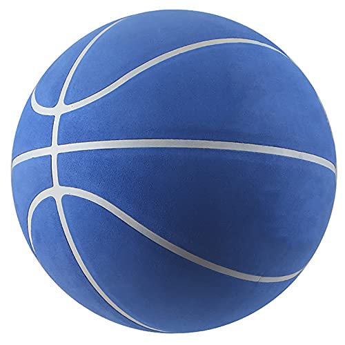 MINDCOLLISION Standard 5/6/7 Basketball, Non-Slip and Wear-Resistant Microfiber Suede, No Logo Ball, Suitable for Indoor and Outdoor Training and Competition, Suitable As A Signature, Gift - color: Blue white edge, size: No. 7