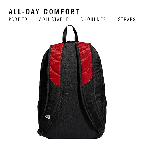 adidas Stadium 4 Soccer Backpack – Team Sports Bag with Ball Pocket, 36L - color: Power Red/3.0