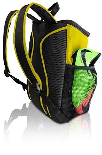 Soccer Backpack with Ball Holder Compartment - for Boys & Girls | Bag Fits All Soccer Equipment & Gym Gear (Black) - color: Yellow