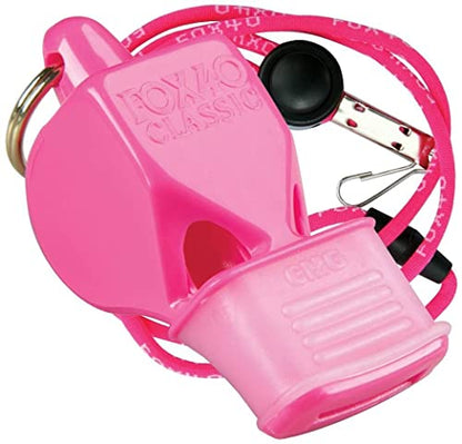 Fox 40 Classic CMG Whistle with Lanyard Referee-Coach, Safety Alert-Pink