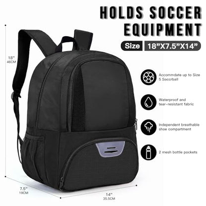Hsmihair Soccer Bag,Youth Soccer Backpack, Football Volleyball Basketball Backpack fo,Sport Equipment Bags with Shoe compartment
