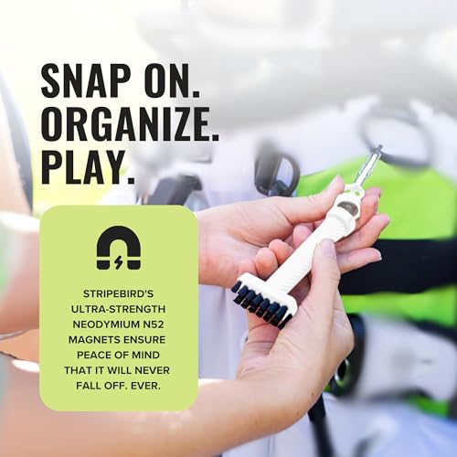 Magnetic Golf Club Brush - Detachable - Premium Nylon Bristles - Golf Bag Accessory - Golf Club Cleaner - Golf Tool - color: White