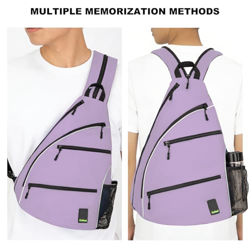 Goloni Pickleball Bag for Women Men, Convertible Pickleball Backpack Sling Bag with Fence Hook, Waterproof Polyester Paddle Bag with Multiple Compartments - color: Light Purple