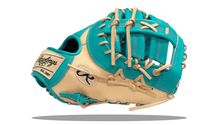 Rawlings Heart of the Hide Speed Shell Baseball Glove – Teal/Blonde – First Base Mitt & Catcher’s Mitt – Pro HOH Leather – Lightweight – RHT & LHT Available - size: 13