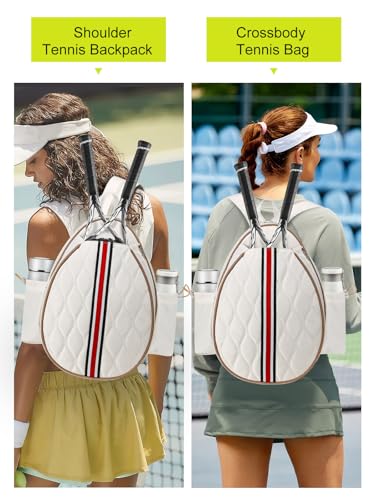 Tennis Bags Holds 2 Rackets for Women & Men, Tennis Backpack Crossbody & Shoulder Racket Bag, Insulated Pocket, Pickleball Bags for Women, Men and Youth
