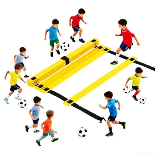Agility Speed Training Equipment Set, 20ft Speed Ladder, 6 Coaching Sticks Poles, 12 Soccer Cones, Jump Rope, Soccer Football Basketball Sport Training Set