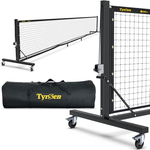 Pro Pickleball Net – Hand Winch Tension System, 22ft Tournament-Grade, Anti-Sag, Locking Wheels, Heavy-Duty Frame, Easy Setup, Portable & Carry Bag Included