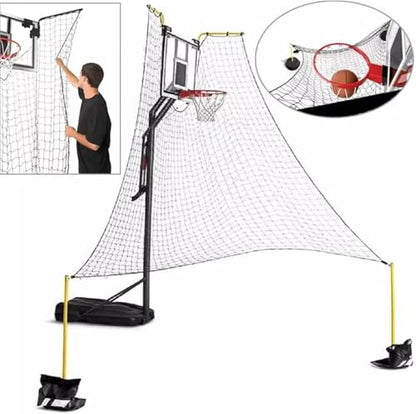 Basketball Practice Network Basketball Rebounder Training - Outdoor Basketball Shooting Return System - Heavy Duty Basketball Return Attachment for Hoops