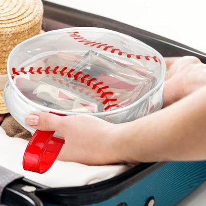 Reginary 12 Pcs Baseball Cosmetic Bag Gifts Accessories for Makeup Bags PVC Clear Cheer Base Ball Case Toiletry Zipper Pouch Waterproof Travel Handbag Purses Organizer for Baseball Team Gift - style: Baseball