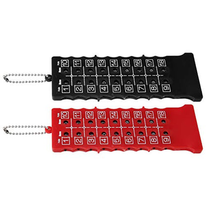 Vbestlife 2Pcs 18 Hole Score Counter Stroke Counter Scoreboard with Key Chain Tally Keeper