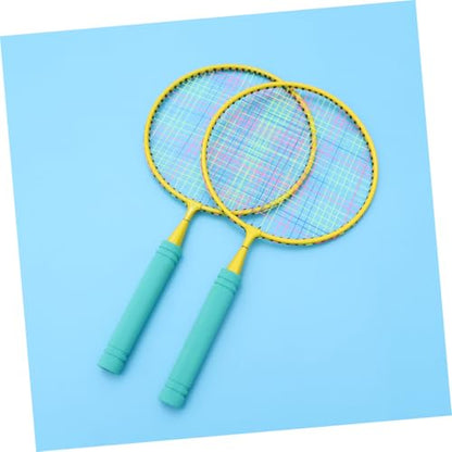 Badminton Racket Lightweight Outdoor Sports for Ages with Shuttlecocks and Tennis Ball Interactive Training Tool in Blue