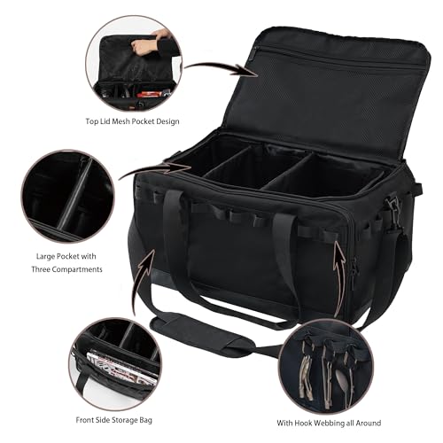 COOZMENT 35L Multi-functional Duffle Bag, Waterproof Shoe & Picnic Camping Organizer, 3 Adjustable Dividers for Travel, Sports, GYM