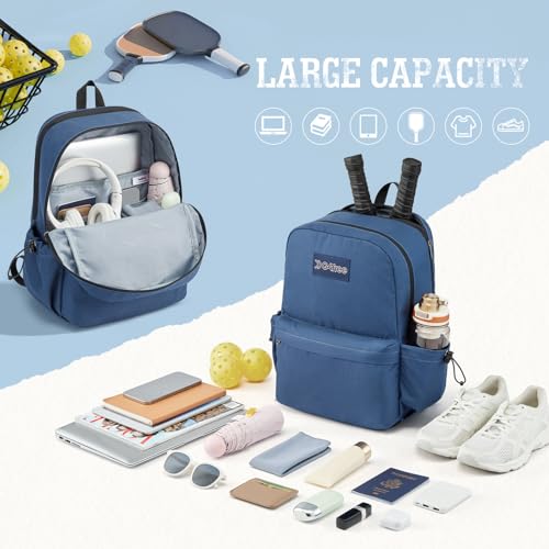 G4Free Pickleball Bag, Pickleball Backpack Fits 2 Paddles with Shoes Compartment and Fence Hook for Men and Women - color: Blue