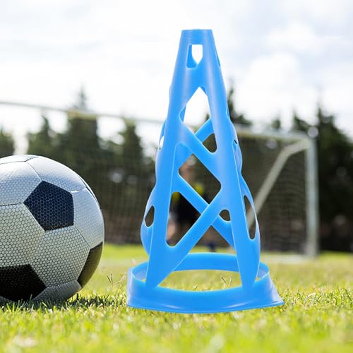 TOYANDONA Multi-Function Basketball Training Cones Set, 23cm Blue Hollow Plastic Agility Markers for Soccer and Football Practice, Sports Field Training Equipment for Drills and Coaching