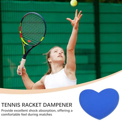 Tennis Racket Vibration Dampener Soft Silicone Racket Shock Absorber for Tennis Racquet String - Heart Shaped - color: Navy Blue
