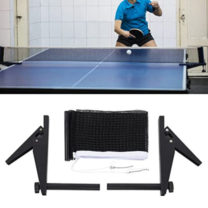Professional Standard Table Tennis Net Rack Set, Indoor Table Tennis Match Net Bracket with Nylon Net, Stainless Steel Clamp for Tables Up to 4cm Thick, Portable Replacement Kit fo