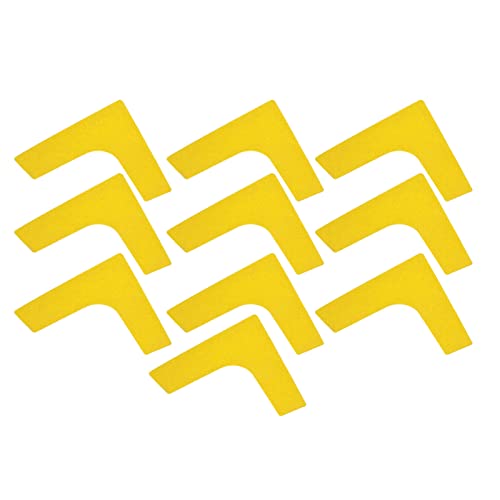 10 PCS Durably Tennis Court Line Boundary Markers with Right Angle Plane Landmark, Sunscreen, for Football Badminton and Other Games (Yellow)