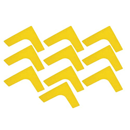 10 PCS Durably Tennis Court Line Boundary Markers with Right Angle Plane Landmark, Sunscreen, for Football Badminton and Other Games (Yellow)