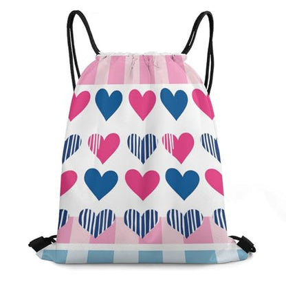 Beam Bag Large Capacity Drawstring Backpack for Volleyball Baseball Sports Workout Gear Travel Men Women, Transgender Pride Hearts Lgbt Flag Bags - color: Picture (758)