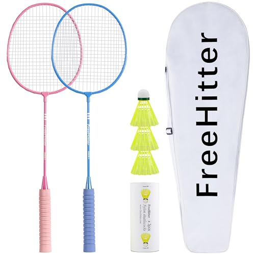 Badminton Set for Family & Beginners, Includes 2/4 Rackets 3/6 Shuttlecocks 1 Carrying Bag, Outdoor Yard Garden Park Practice Sports Game for Kids Adults