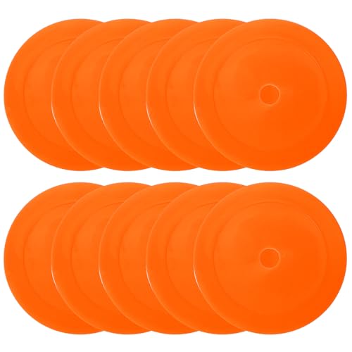 PATIKIL 10Pcs Flat Cones, 6 Inch Spot Markers Small Flat Soccer Training Cone for Football Basketball Agility Practice Sports Training Equipment - color: Orange