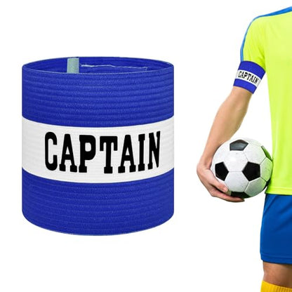 Captain Armbands for Soccer, Unisex Captain's Armband Adjustable Football Arm Bands Adults & Youths Elastic Captain Arm Band Team Sports Accessories - color: Blue