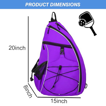 WOLT Pickleball Bag,Crossbody Sling Bags for Women Men,Pickleball Backpack with Fence Hook for Tennis, Racketball - color: Purple