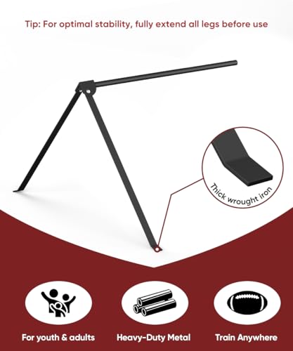 Football Kicking Tee, Portable Kickoff Tee Holder Stand with L-Shaped Leg, Metal Field Goal Kicking for Youth & Adults Training Practice, Black, 1 Pack