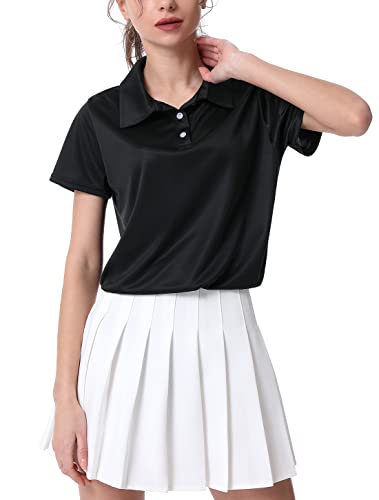 3-Pack Women's Short-Sleeve Sport Polo Shirts Quick Dry Moisture-Wicking Activewear Polos Tops for Work