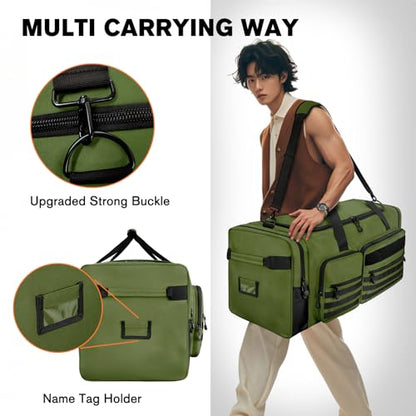 Goloni 130L Heavy Duty Large Duffle Equipment Bag,Catchers Gear Bag with Shoe Compartment,Baseball Duffle Bag - color: Green