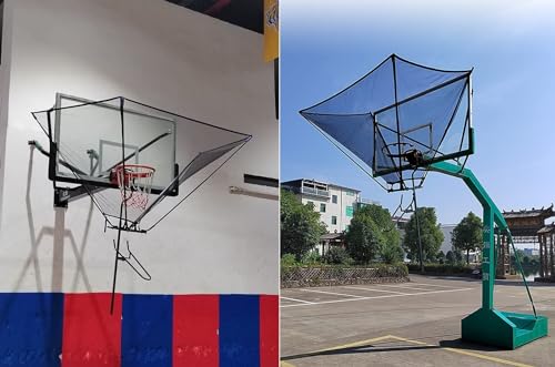 Basketball Shooting Machine Metal Basketball Return System, Indoor Outdoor Basketball Return Attachment for Hoop, Time Saving 180° Rotatable Basketball Shot Returner Chute