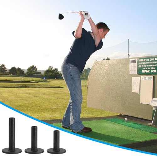 PATIKIL Rubber Golf Tee, Mix Size Golf Tees Training Tee, - color: Black