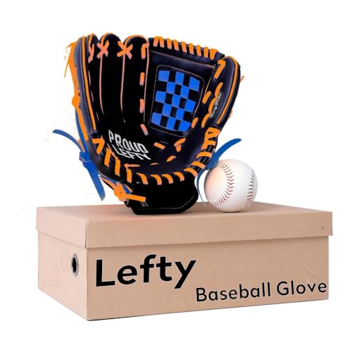Left Handed Baseball Glove for Kids, Entry-Level Left Handed Baseball Glove, Durable Lefty Tball Gloves for Kids Youth Training. 10.5in, Age 4-7 - color: Black & Blue, size: 11.5in Age 7-11