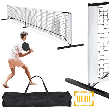 F2C Portable 22FT Pickleball Net Set Regulation Size Soccer Tennis Net with Court Markers,Game Set System with Metal Frame Stand and Carrying Bag - style: Pickleball Net with Court Markers