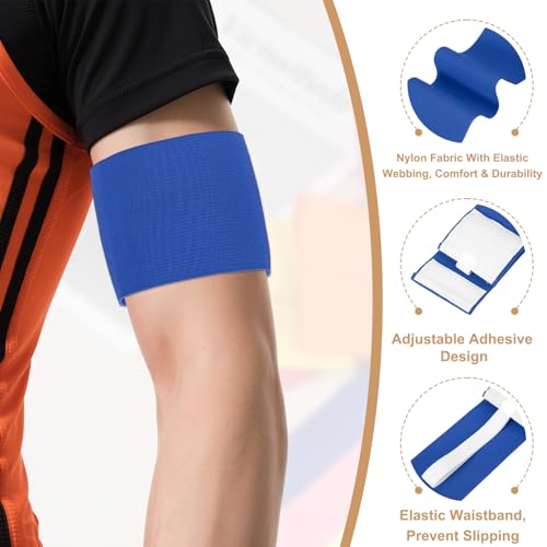 Captain Armbands, Adjustable Leader Arm Bands for Soccer Elastic Team Sport Arm Band-Fitting for Football/Volleyball/Rugby - color: Blue