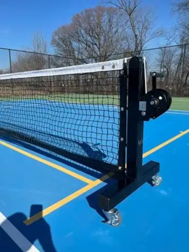 Spartan Pickleball Portable Net System, US Steel, 36" High x 22' Long, 128 lbs, Heavy Duty with Wheels, Indoor & Outdoor Use