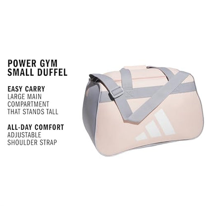 adidas Power Gym Bag – Lightweight Small Duffel - color: Blush Pink/White/Halo Silver Grey