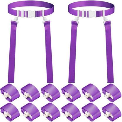 Peryiter 2/12/24/36 Player Flag Football Belt, Adjustable Football Belts and Flags for Kids Youth Adult Sport Team Training - color: Purple