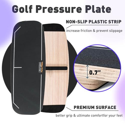 Golf Pressure Plate, Golf Training Aid for Indoor Practice, Weight Shift Balance Board - Golf Swing Trainer & Golf Speed Trainer, Golf Training Equipment - Strength & Tempo for Chipping Hitting