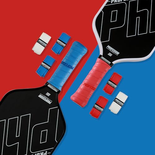 Professor P-Tac Pickleball Paddle Overgrip – Max Tacky, Moisture-Wicking Grip Tape for Pickleball Paddles in 6 & 12 Packs, Anti-Slip & Durable Overgrip for Control & Enhanced Performance