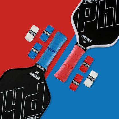 Professor P-Tac Pickleball Paddle Overgrip – Max Tacky, Moisture-Wicking Grip Tape for Pickleball Paddles in 6 & 12 Packs, Anti-Slip & Durable Overgrip for Control & Enhanced Performance
